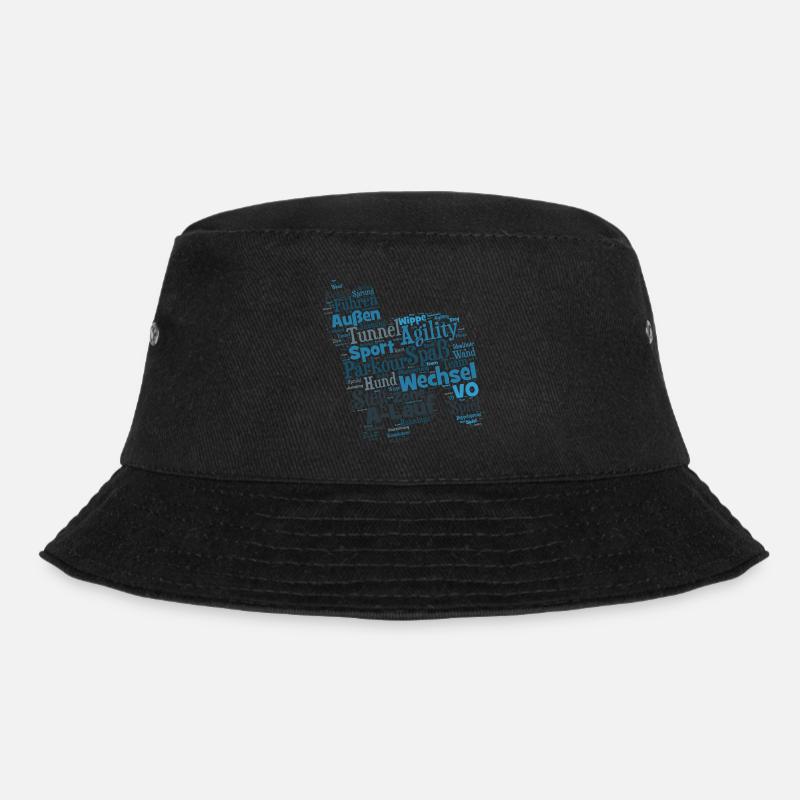 Berger des Pyrénées Agility Wordcloud - Bucket Hat - Schwarz