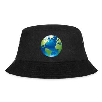 Earth motif as a gift idea - Bucket Hat - black - Front - Lela (165cm)
