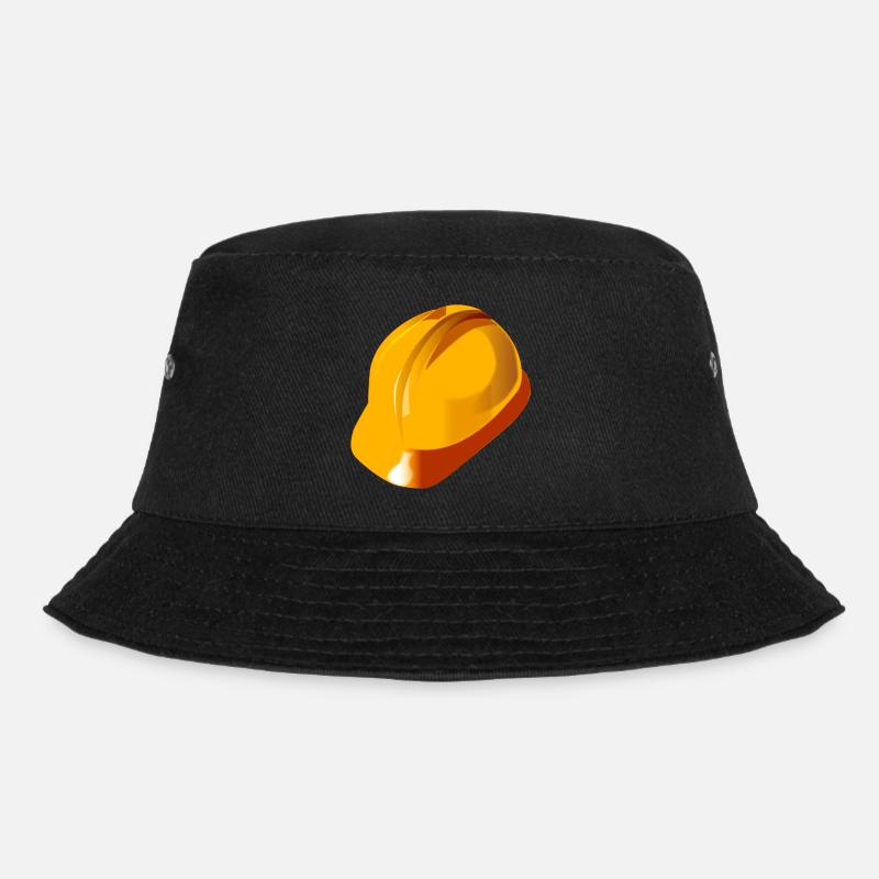 Bauarbeiterhelm Helm Bau Geschenk - Bucket Hat - Schwarz