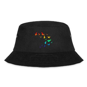 Flock of birds birds rainbow - Bucket Hat - black - Front - Lela (165cm)