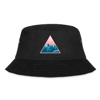 Gebirge Berge Schneebedeckt im Dreieck - Bucket Hat - Schwarz - Vorne - Lela (165cm)