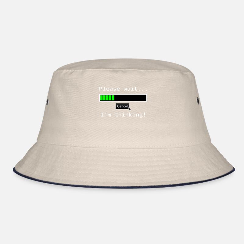 PLEASE WAIT IM THINKING Geschenkidee Motiv Design Bucket Hat