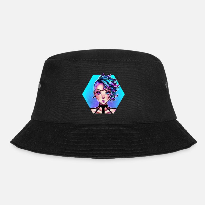 blau Punk - Bucket Hat - Schwarz