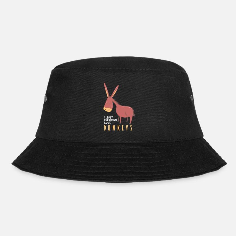 I just freaking love donkeys Lustiges Geschenk - Bucket Hat - Schwarz