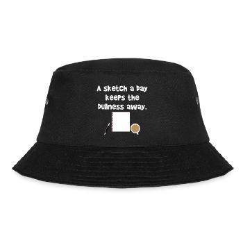 Sketch Day Zeichner Bleistift Spruch Geschenk Idee - Bucket Hat - Schwarz - Vorne - Lela (165cm)