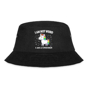 I am not weird UNICORN Einhorn - Bucket Hat - Schwarz - Vorne - Lela (165cm)