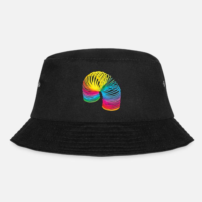 80ies spiral BuJa - Bucket Hat - black