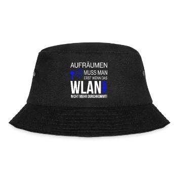 INTERNET GEEK ELTERN KINDER SPRUCH GESCHENK LUSTIG - Bucket Hat - Schwarz - Vorne - Lela (165cm)