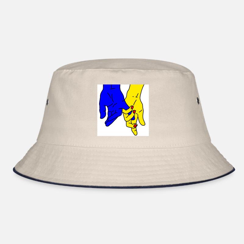 hands blue yellow Bucket Hat