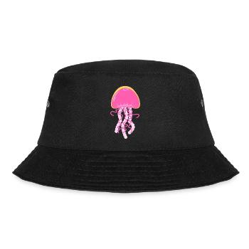 Qualle Geschenk Quallen Meer Tier Urlaub Strand - Bucket Hat - Schwarz - Vorne - Lela (165cm)