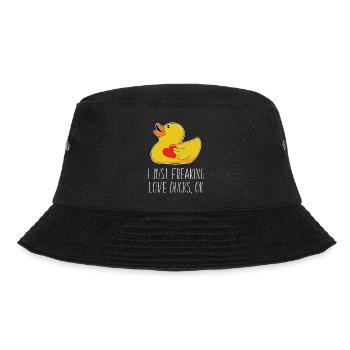 Duck - Squeak duck - Bath duck - I love ducks - Bucket Hat - black - Front - Lela (165cm)
