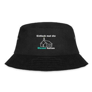 Einfach mal die Messe halten Fresse halten - Bucket Hat - Schwarz - Vorne - Lela (165cm)