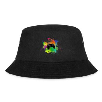 Controller color splash Colorful gaming gift idea - Bucket Hat - black - Front - Lela (165cm)