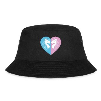 Zweiseitiges Einhornherz - Bucket Hat - Schwarz - Vorne - Lela (165cm)