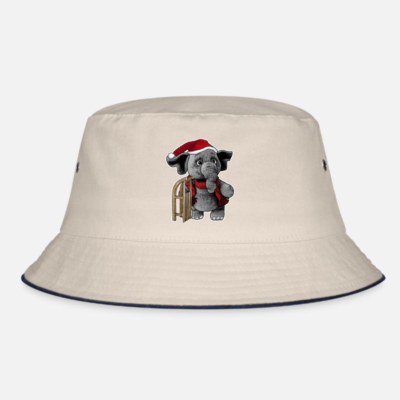 Weihnachtsmann Elefant mit Schlitten Geschenkidee Bucket Hat