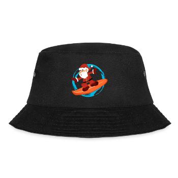 Weihnachten Weihnachtsmann Surfen - Geschenkidee - Bucket Hat - Schwarz - Vorne - Lela (165cm)