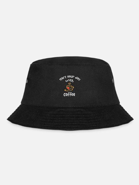 Kaffee - Bucket Hat - Schwarz