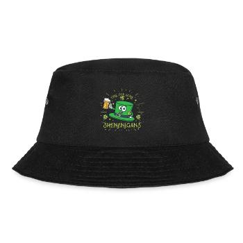 St Patricks Day Irland Party Shamrock Kleeblatt - Bucket Hat - Schwarz - Vorne - Lela (165cm)