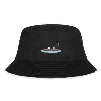 Angler penguins are fishing on the boat gift - Bucket Hat - black - Front - Lela (165cm)
