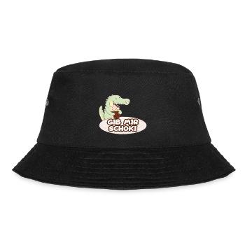 Schokolade Gib mir Schoki - Bucket Hat - Schwarz - Vorne - Lela (165cm)