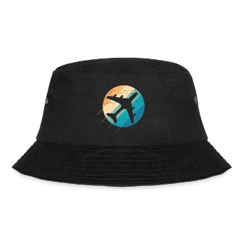 Airplane in a beautiful retro design - Bucket Hat - black - Front - Lela (165cm)