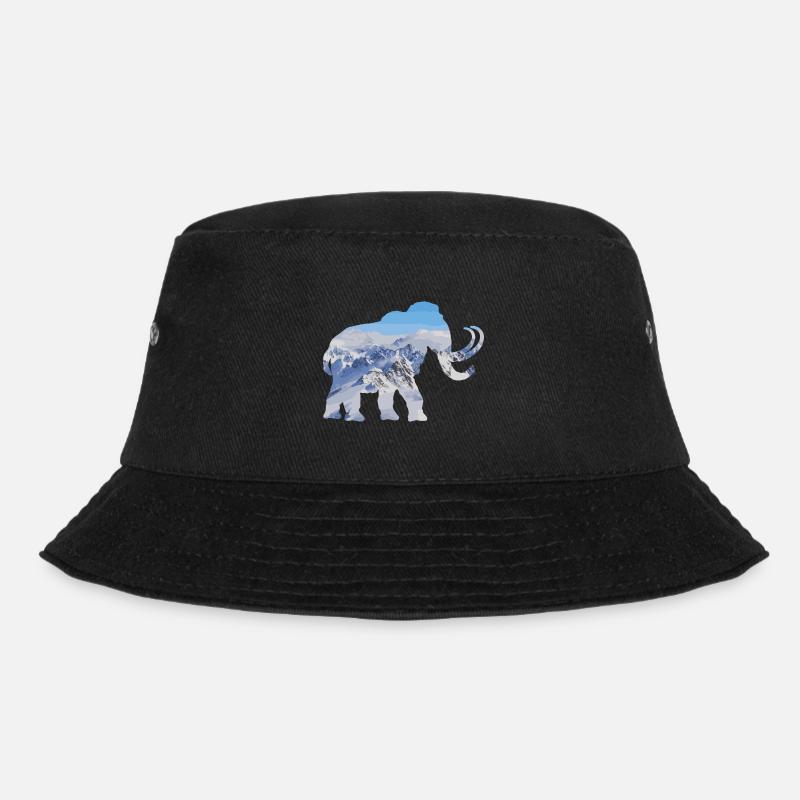 Double Exposure Tiere Mammut Lustiges Geschenk - Bucket Hat - Schwarz