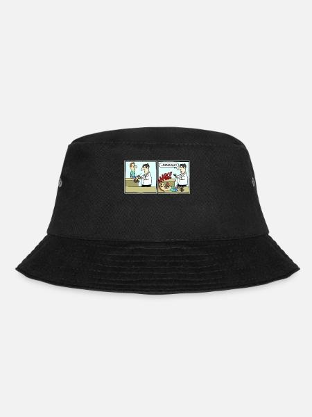 Cartoon Fussball Fussballer Comic Lustig Witzig - Bucket Hat - Schwarz