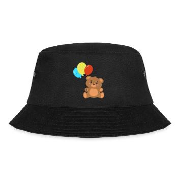 Teddybär mit Luftballons - Bucket Hat - Schwarz - Vorne - Lela (165cm)
