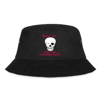 humor ist wenn man trotzdem lacht - Bucket Hat - Schwarz - Vorne - Lela (165cm)