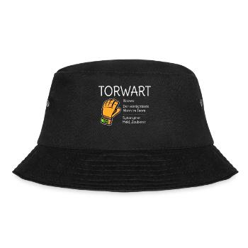 Tormann Torwart Fussball Beschreibung Humor Lustig - Bucket Hat - Schwarz - Vorne - Lela (165cm)