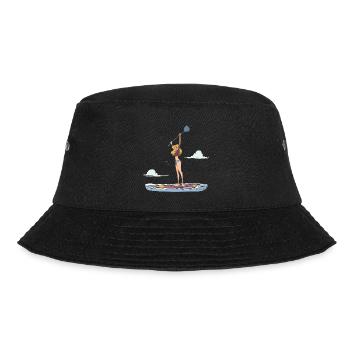 Standup Paddle Sportlerin - Bucket Hat - Schwarz - Vorne - Lela (165cm)