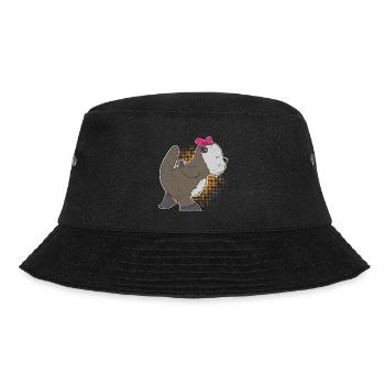 Seeotter Freundin Liebe Paare Geschenkidee - Bucket Hat - Schwarz - Vorne - Lela (165cm)