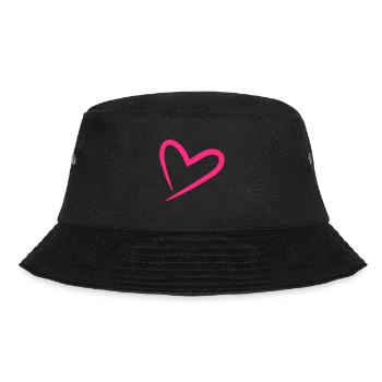 Herz in Rosa - Bucket Hat - Schwarz - Vorne - Lela (165cm)