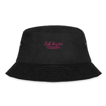Ich hasse Menschen - Bucket Hat - Schwarz - Vorne - Lela (165cm)