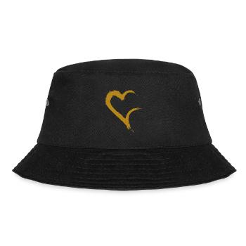 Herz offen Gold - Bucket Hat - Schwarz - Vorne - Lela (165cm)