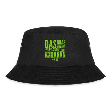Geduld ist eine Tugend - Bucket Hat - Schwarz - Vorne - Lela (165cm)
