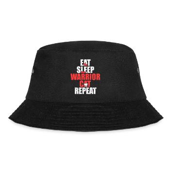 Eat Sleep Warrior Cat Repeat Shirt Tshirt Design - Bucket Hat - black - Front - Lela (165cm)