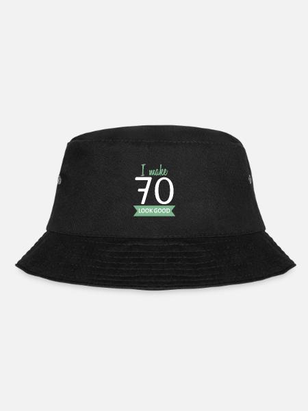 70th birthday saying - Bucket Hat - black