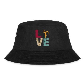 Gymnastik Turnen Love Retro für Frauen Mädchen - Bucket Hat - Schwarz - Vorne - Lela (165cm)