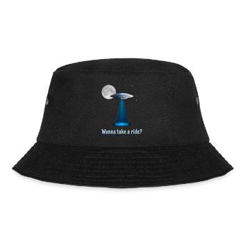 Alien Aliens Ufo Space Raumschiff Geschenkidee - Bucket Hat - Schwarz - Vorne - Lela (165cm)