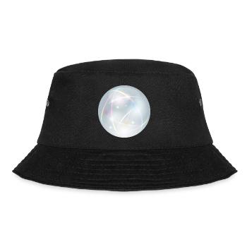 Kristallkugel mit zarten Lichtreflexen in Pastell - Bucket Hat - Schwarz - Vorne - Lela (165cm)