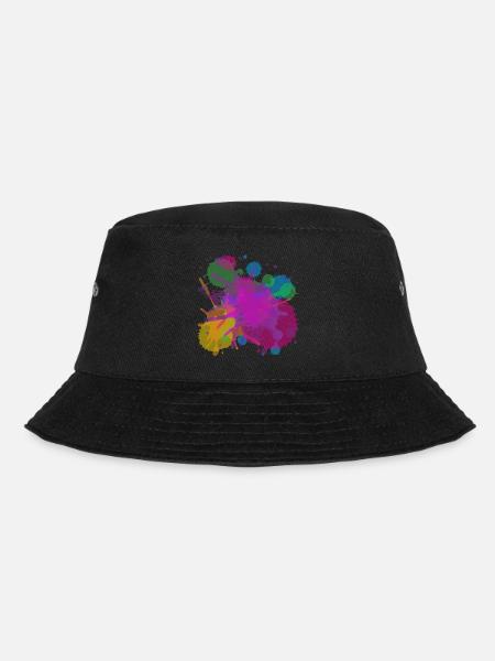 Farbspritzer, Splash, modern - Bucket Hat - Schwarz