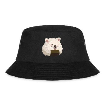 Onigiri Katze Kawaii Lustige Geschenkidee - Bucket Hat - Schwarz - Vorne - Lela (165cm)