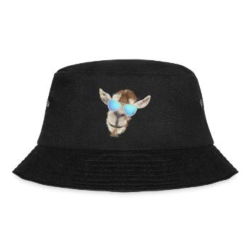 Lässiger Ziegenkopf mit Sonnenbrille - Bucket Hat - Schwarz - Vorne - Lela (165cm)