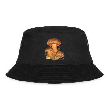 Flockenstieliger Hexenröhrling - Bucket Hat - Schwarz - Vorne - Lela (165cm)