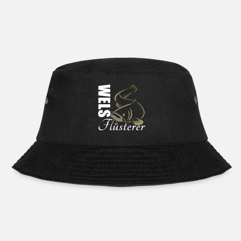 Wels Flüsterer – Welsangeln - Bucket Hat - Schwarz