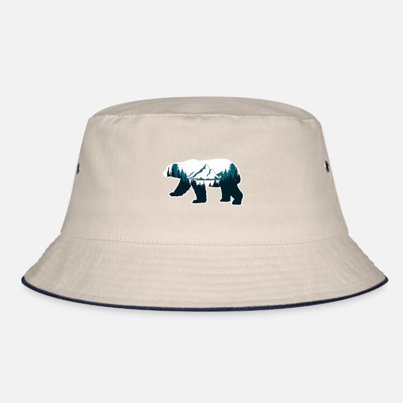 Double Exposure Animals Eisbär Geschenkidee Bucket Hat