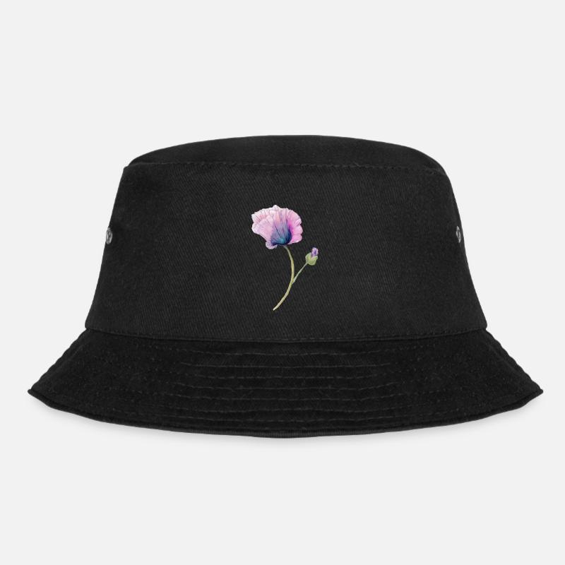 Blume - Bucket Hat - Schwarz
