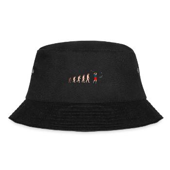 Evolution Golf Golfer Geschenkidee - Bucket Hat - Schwarz - Vorne - Lela (165cm)