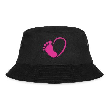 Baby foot heart pink - Bucket Hat - black - Front - Lela (165cm)